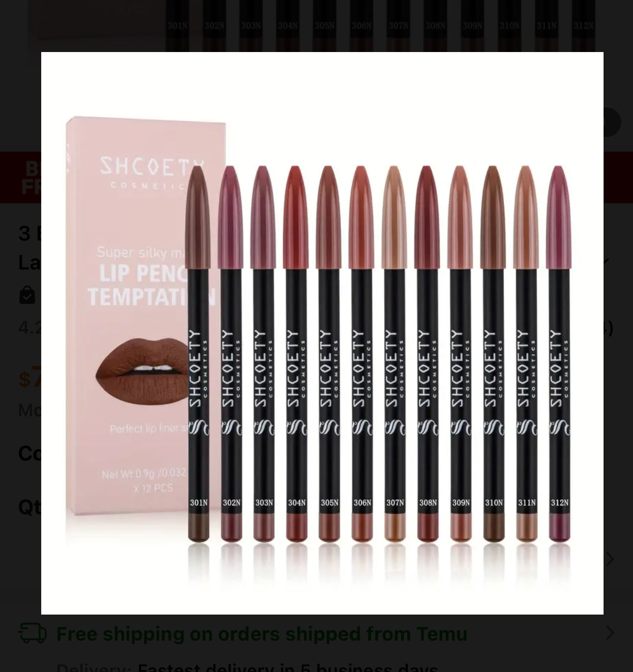 COMBO DE DELINEADORES DE 12 COLORES DE LABIOS MATTE MARRON NUDE (SHCOETY COSMETIC)