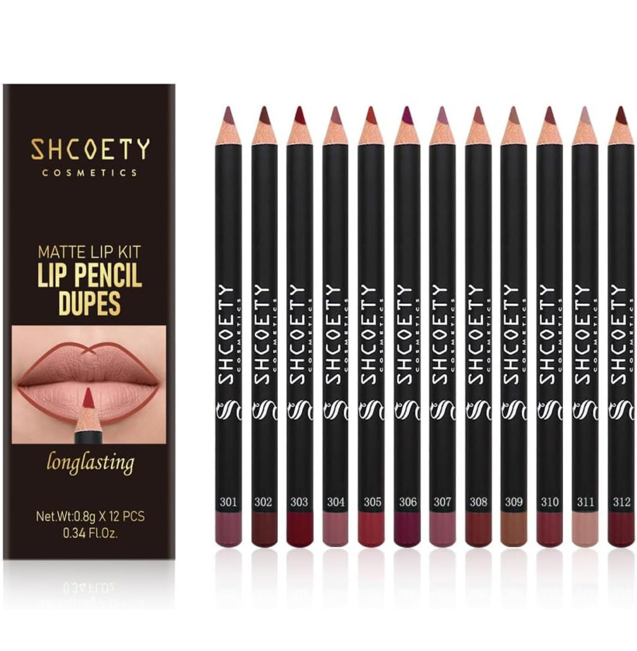 COMBO DE DELINEADOR DE LABIOS MATTE DE 12 COLORES NUDE DE LARGA DURACION (SHCOETY)